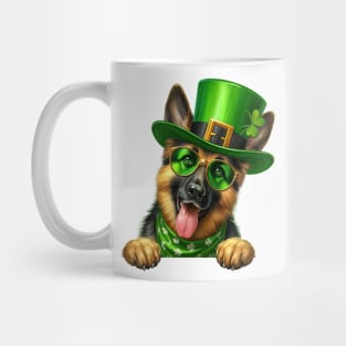 St Patricks Day Peeking German Shepherd Dog Mug